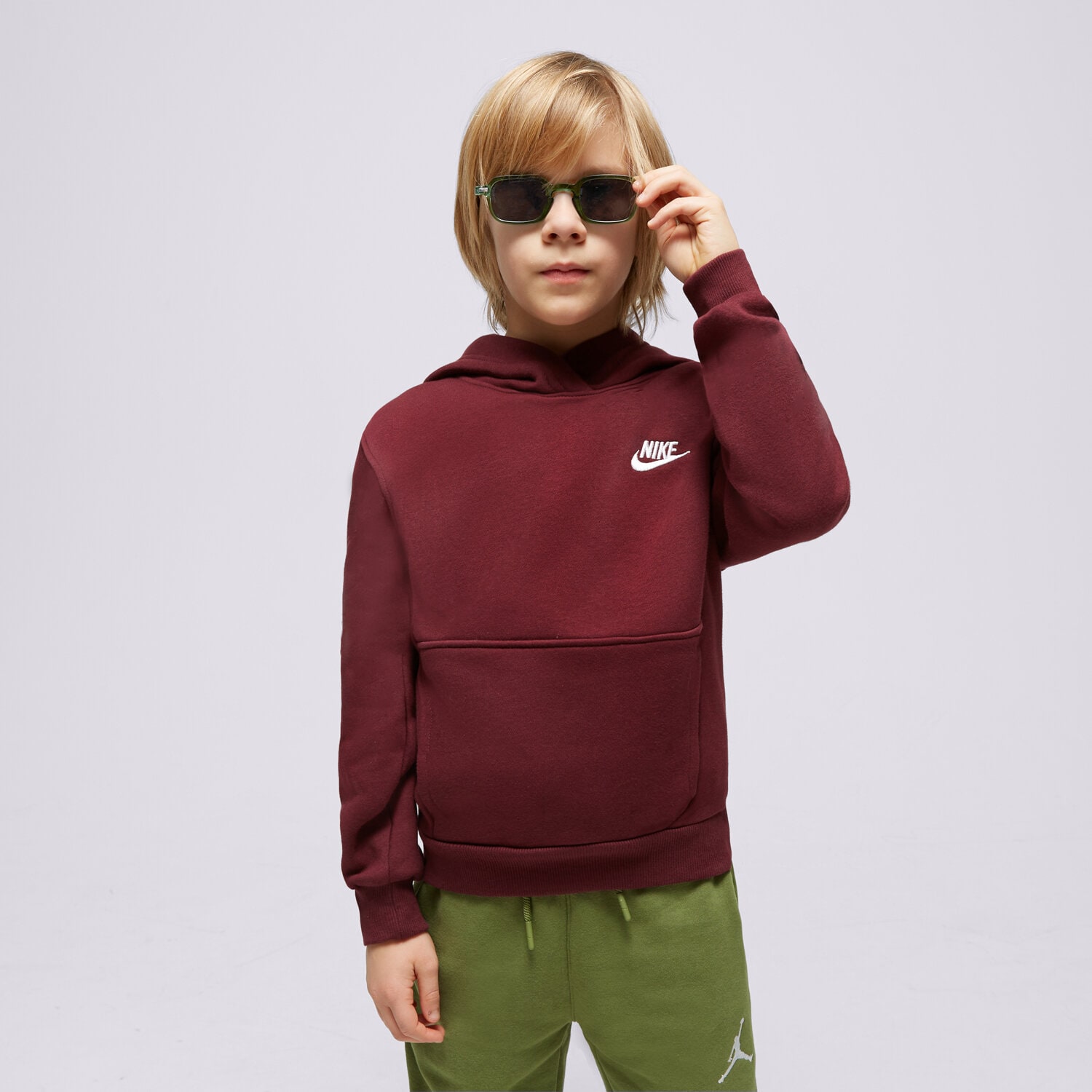 Kinder NIKE HOODIE K NSW CLUB FLC HDY LBR BOY FD3000-681 Dunkelrot