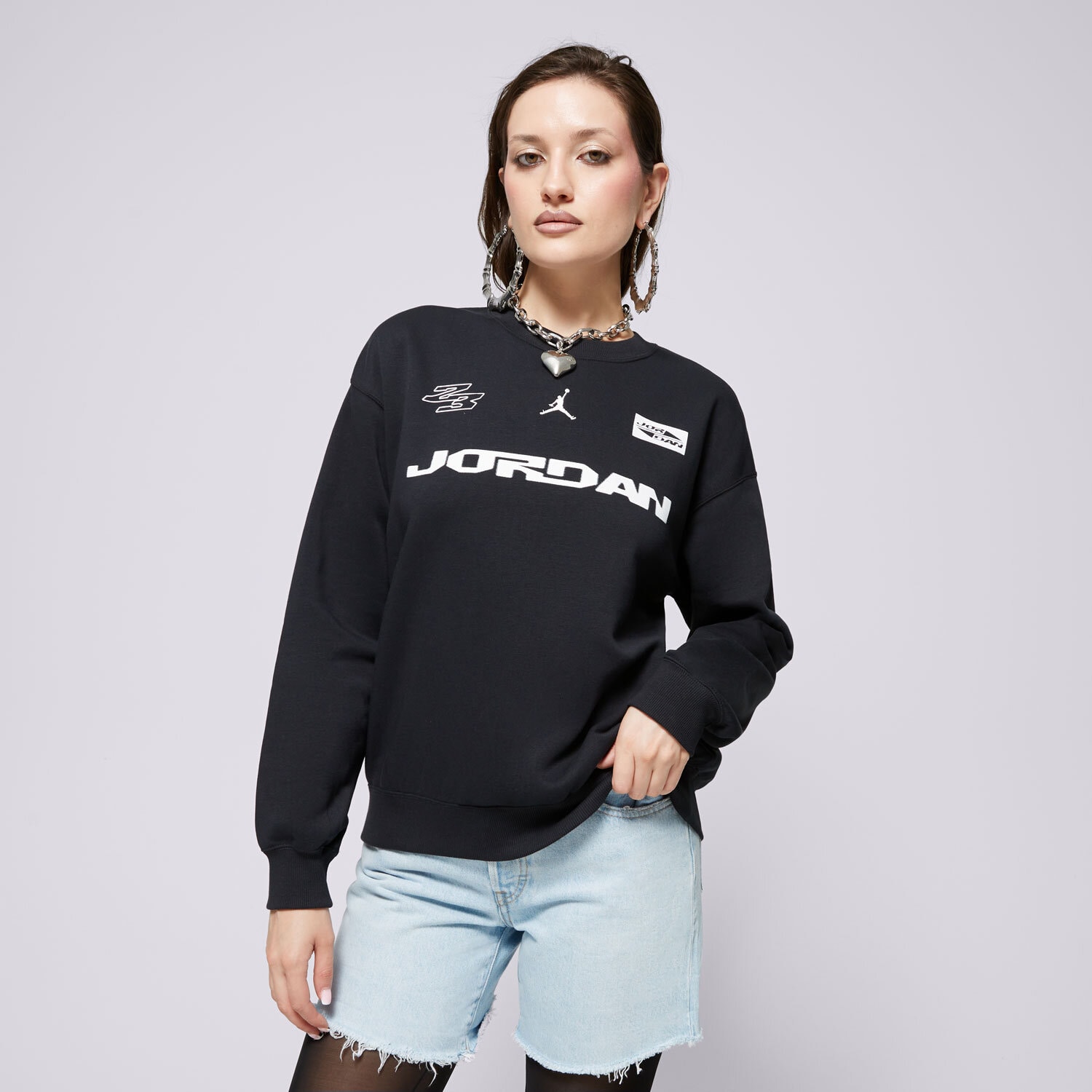 Damen SWEATSHIRT W JORDAN BRKLN FLC CREW GFX 24 FV7086-010 Schwarz