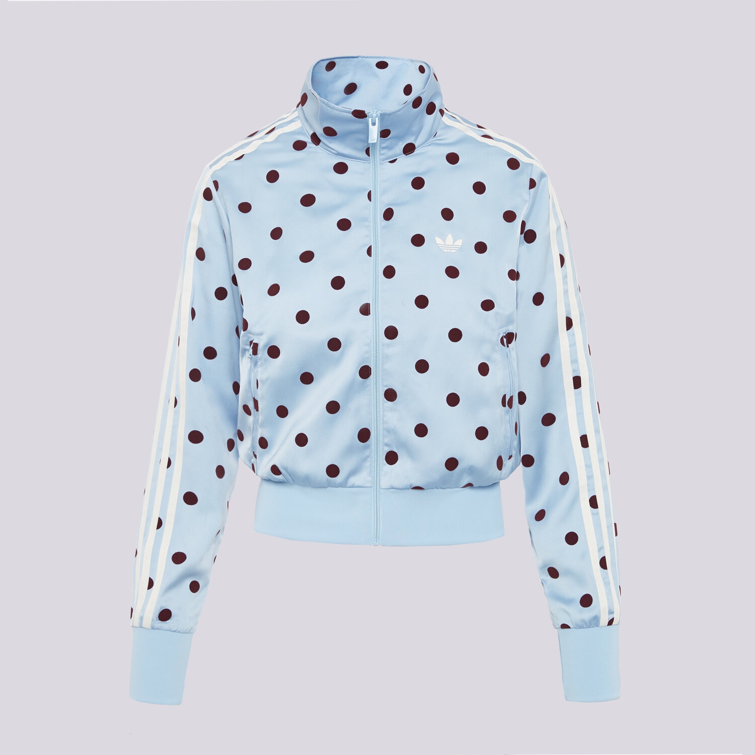 Damen ADIDAS SWEATSHIRT MIT REIßVERSCHLUSS   SATIN POLKA DOTS TT KV1167 Blau
