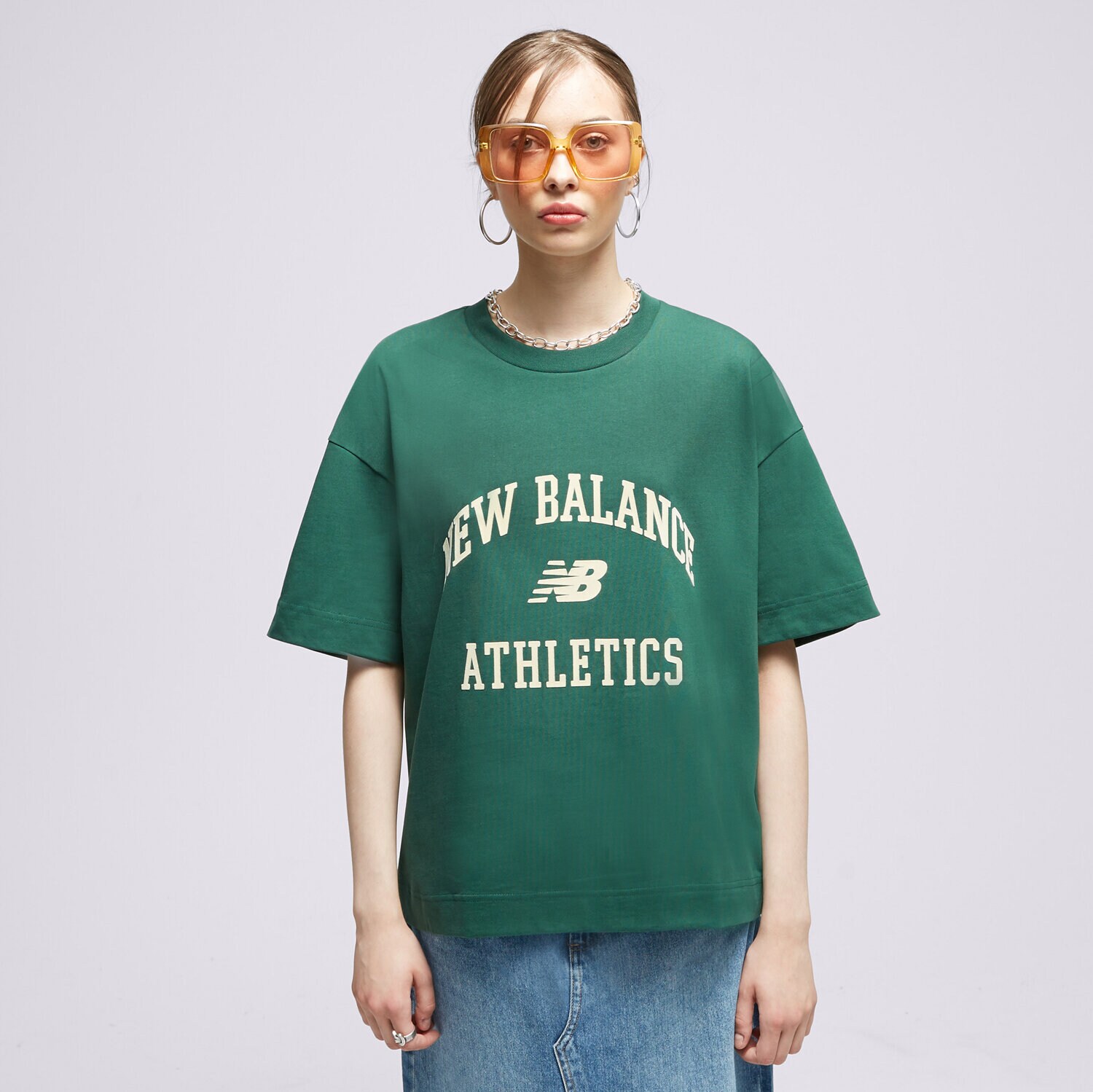 Damen T-Shirt NEW BALANCE T-SHIRT NB ATHLETICS VARSITY BOY WT33551NWG Multicolor