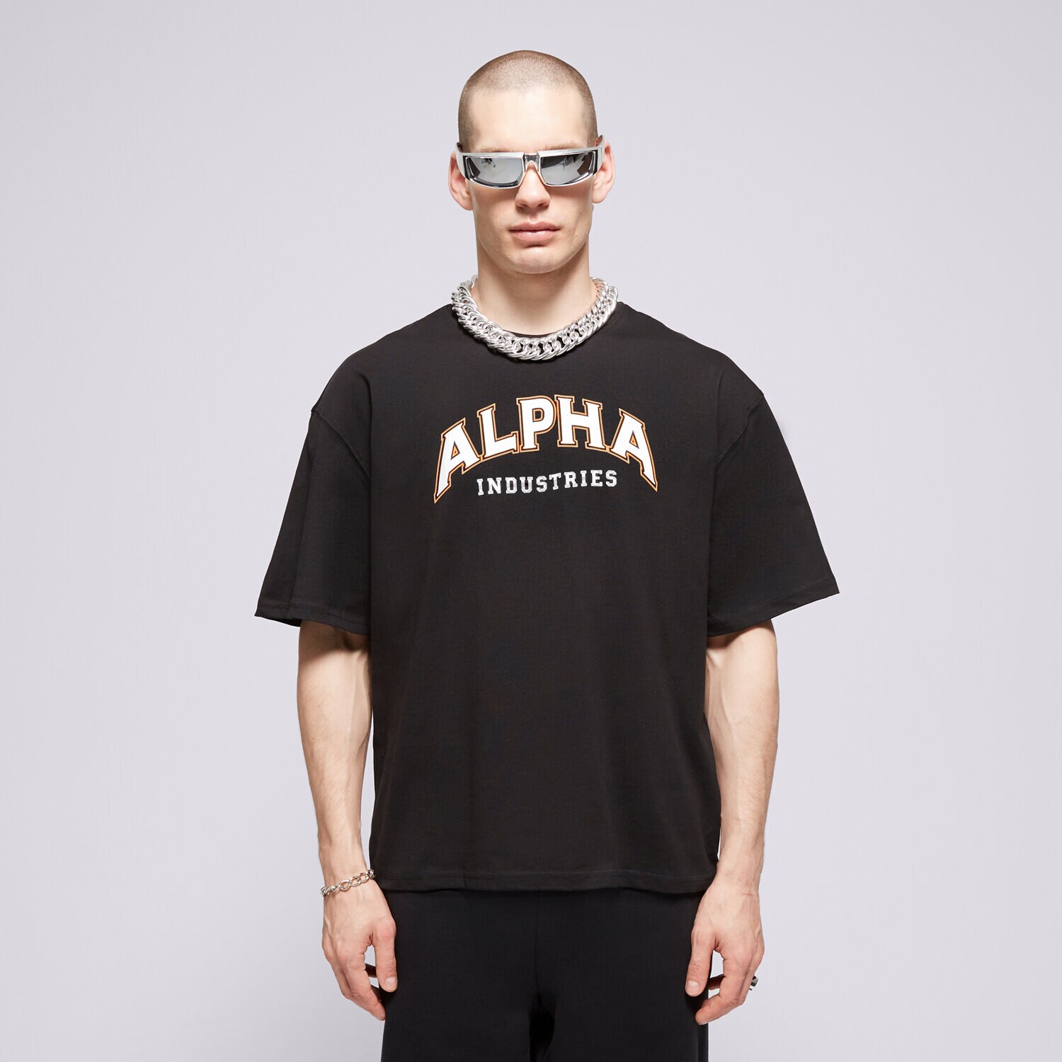 Herren T-Shirt ALPHA INDUSTRIES T-SHIRT COLLEGE T 14650103 Schwarz