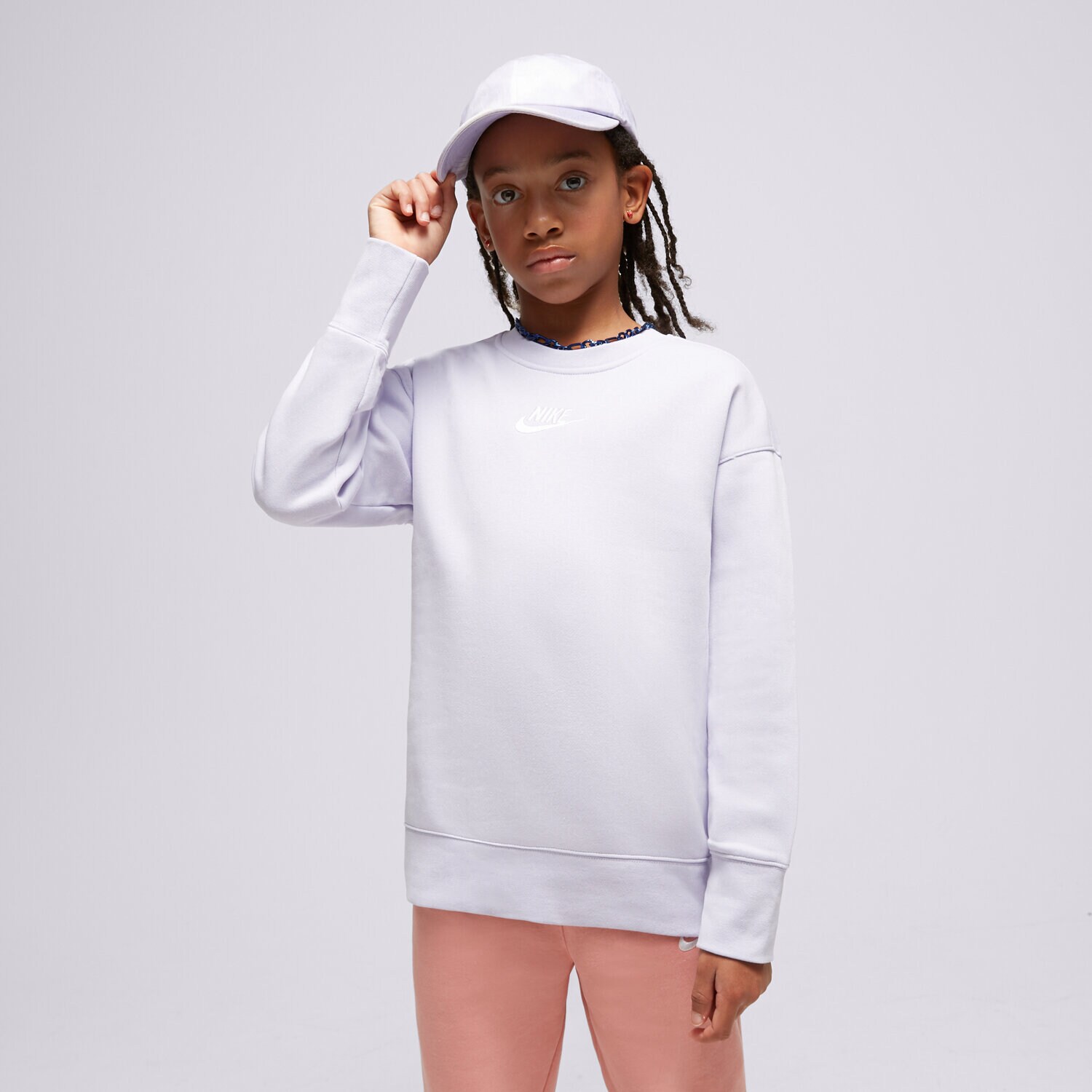 Kinder NIKE SWEATSHIRT G NSW CLUB FLC BF CREW LBR DD7473-536 Blau