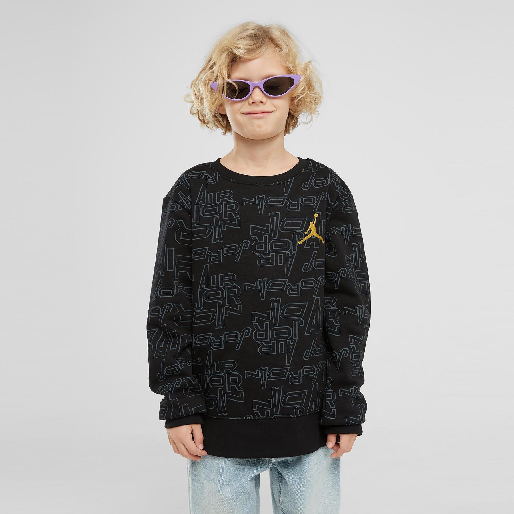 Kinder JORDAN SWEATSHIRT TAKE FLIGHT B&G FLC CREW 95C802-023 Schwarz