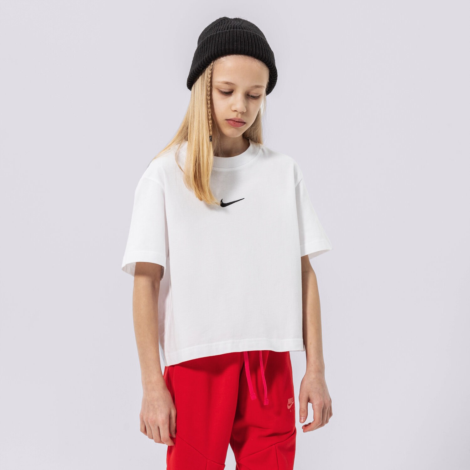 Kinder T-Shirt NIKE GIRLS' ESSENTIAL BOXY T SHIRT JUNIOR GIRL DH5750-100 Weiß