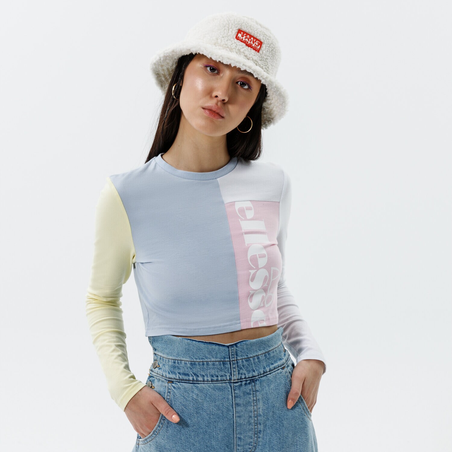 Damen T-Shirt ELLESSE T-SHIRT POMERIGGIO LS CROP T-SHIRT MLT SGJ11879940 Multicolor