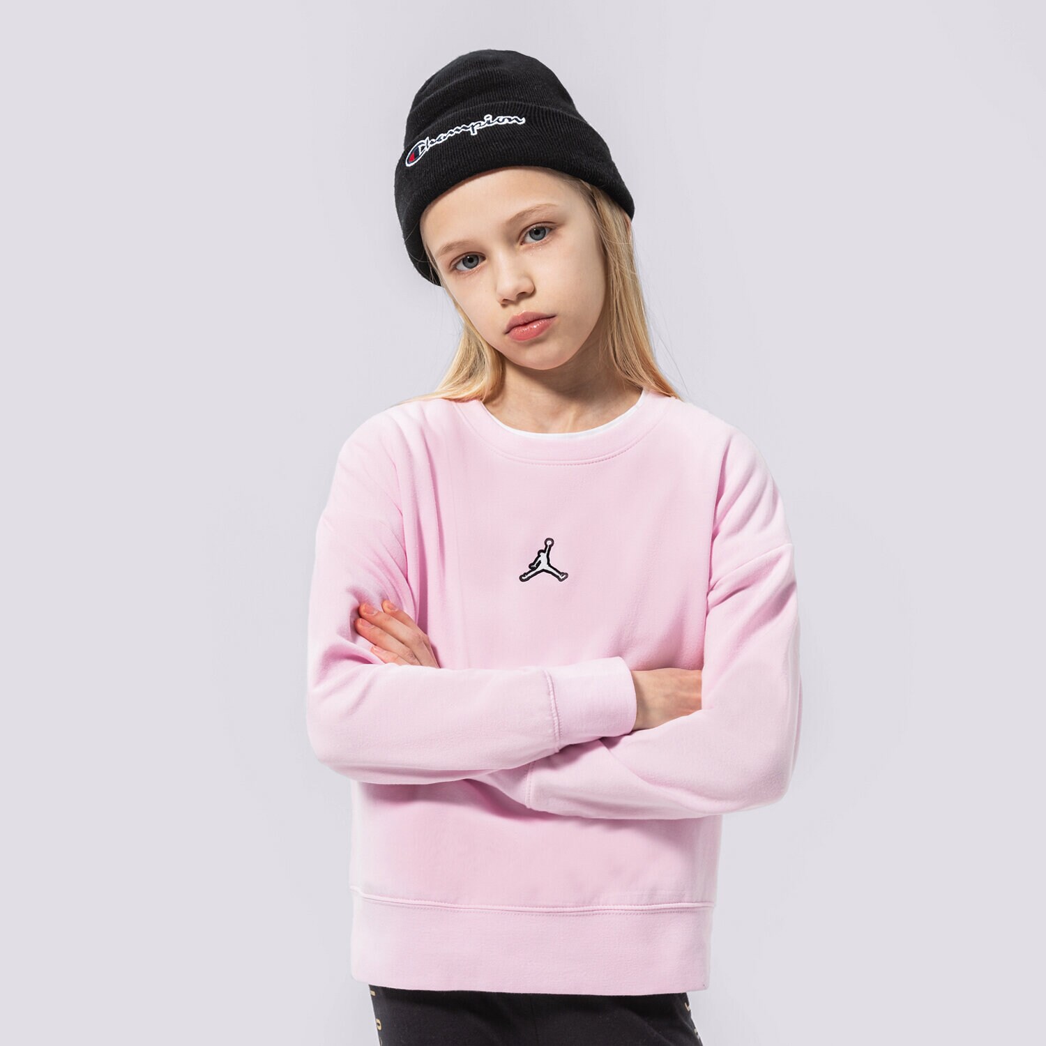 Kinder JORDAN SWEATSHIRT ESSENTIALS CREW GIRL 45A859-A9Y Rosa