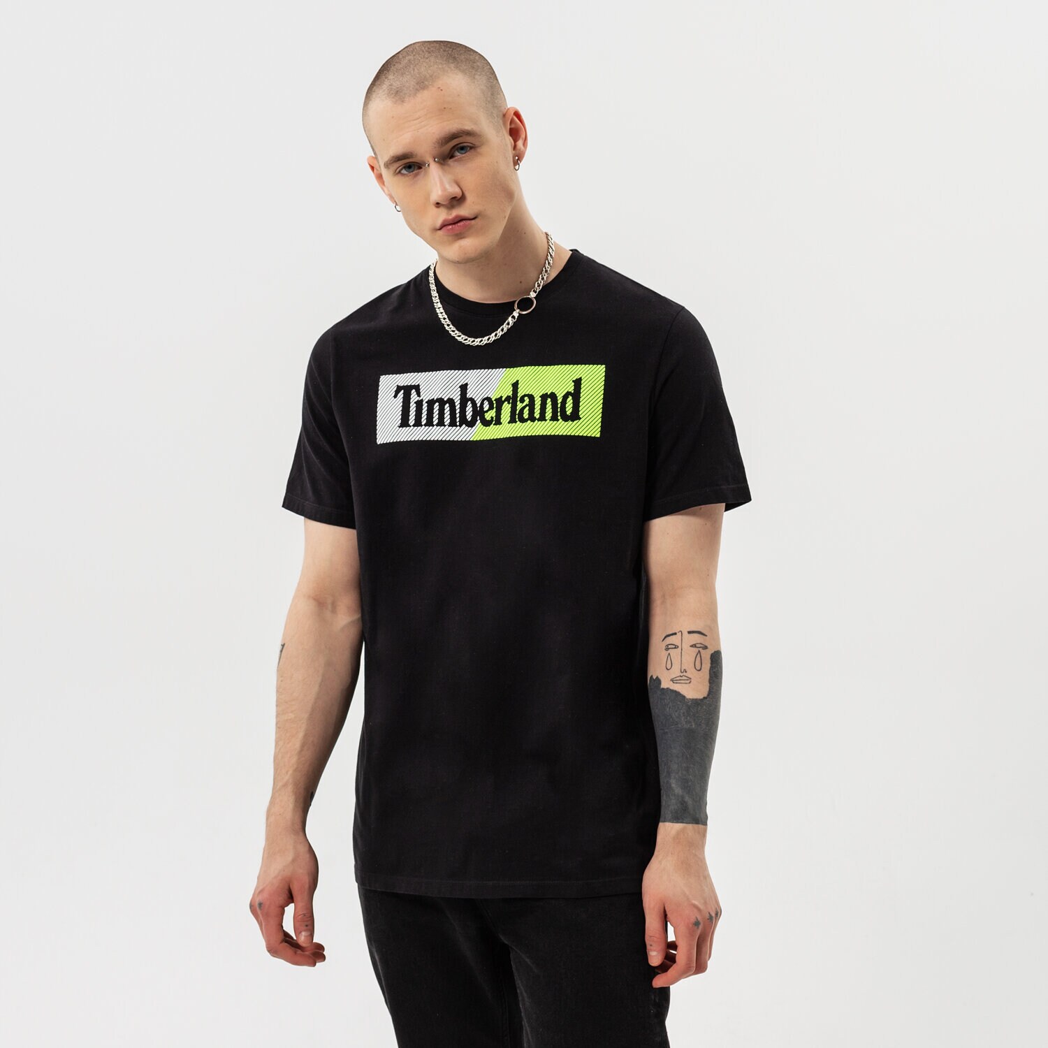 Herren T-Shirt TIMBERLAND T-SHIRT SS KENNEBEC RIVER PUFFED LINEAR JERSEY CR TB0A2CB7BR71 Schwarz