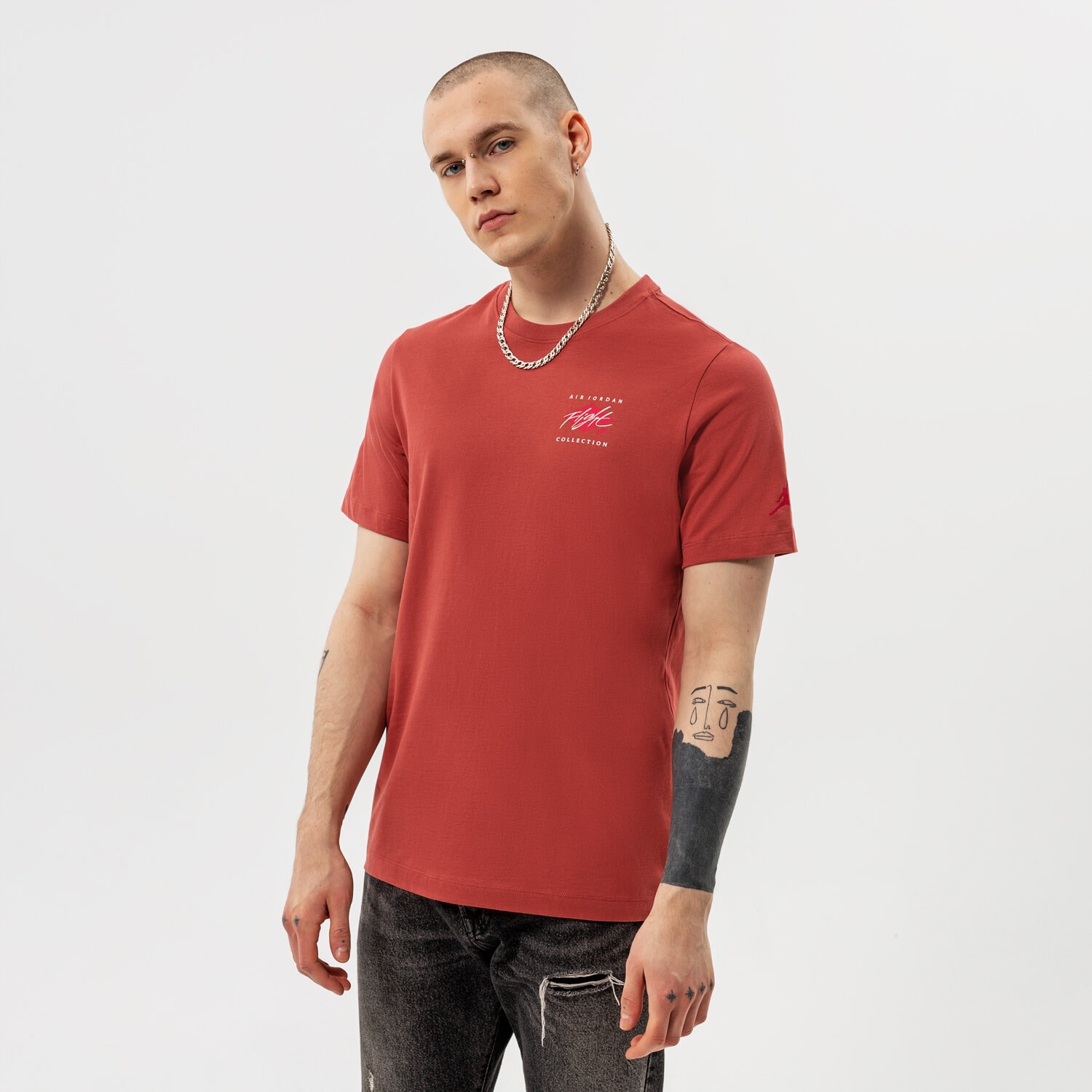 Herren T-Shirt JORDAN T-SHIRT M J FLT ESS JDN AIR GFX CREW DH8968-691 Dunkelrot
