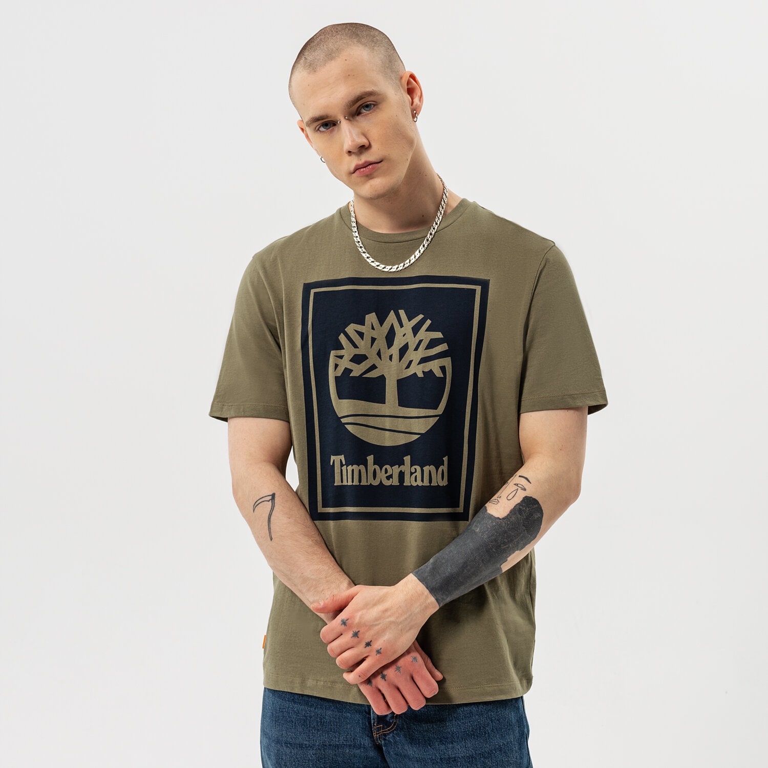 Herren T-Shirt TIMBERLAND T-SHIRT YC SS STACK LOGO TEE (REGULAR) TB0A2AJ1AX21 Khaki