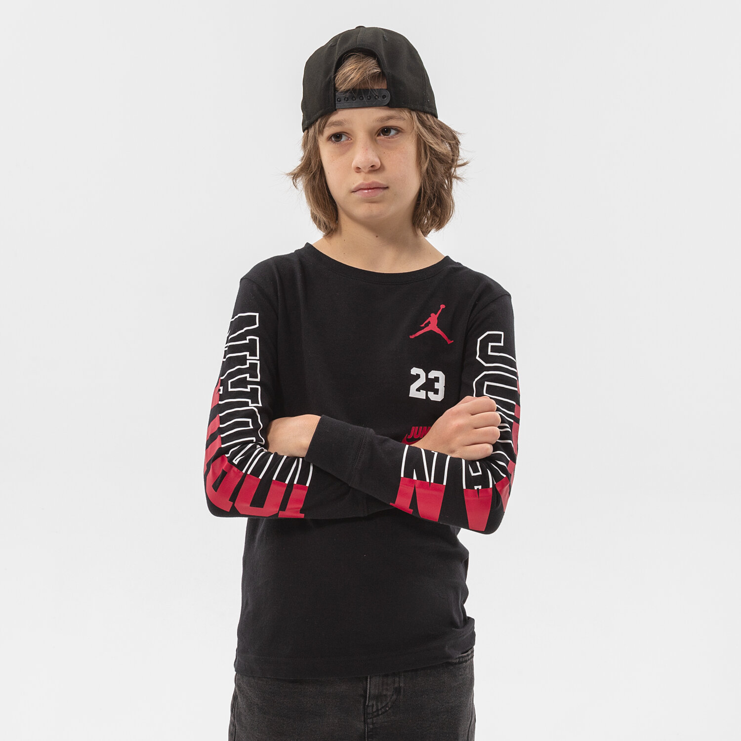 Kinder T-Shirt JORDAN T-SHIRT JORDAN SWITCH LS TEE BOY 95B254-023 Schwarz