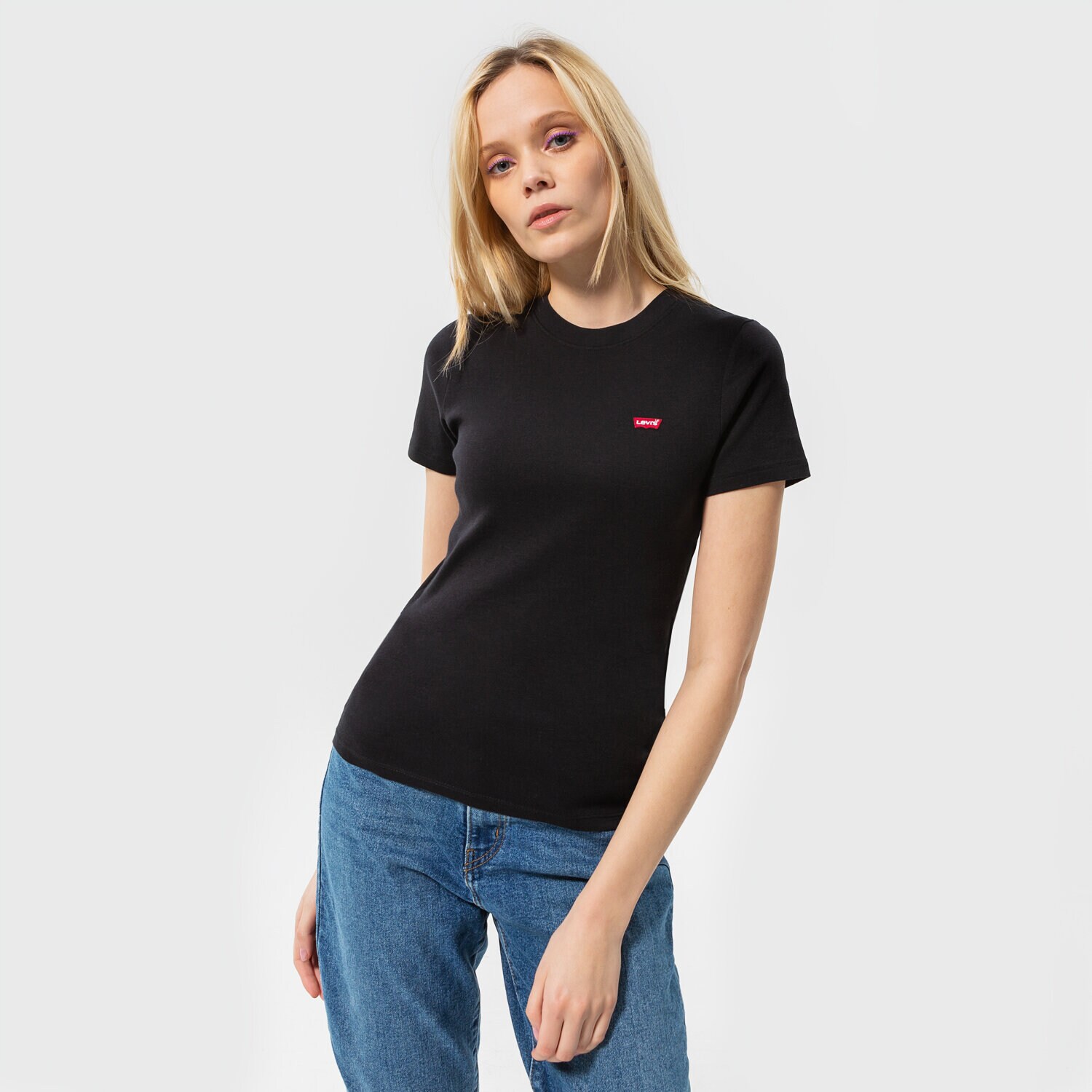 Damen T-Shirt LEVI'S T-SHIRT SS RIB BABY TEE 37697-0001 Schwarz