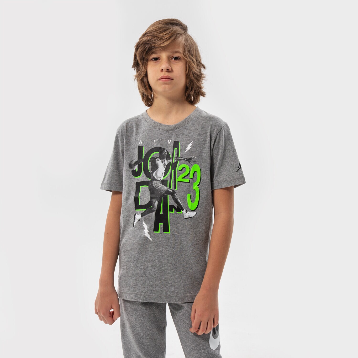 Kinder T-Shirt JORDAN T-SHIRT JUMBLE AIR TIME SS TEE BOY 95B238-GEH Grau
