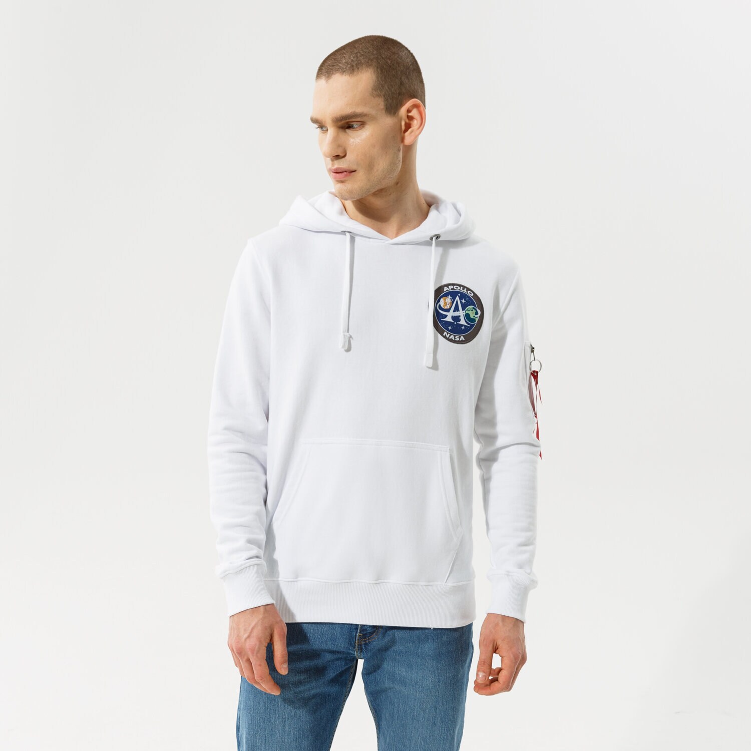 Herren ALPHA INDUSTRIES HOODIE APOLLO MISSION HOODY 10633809 Weiß