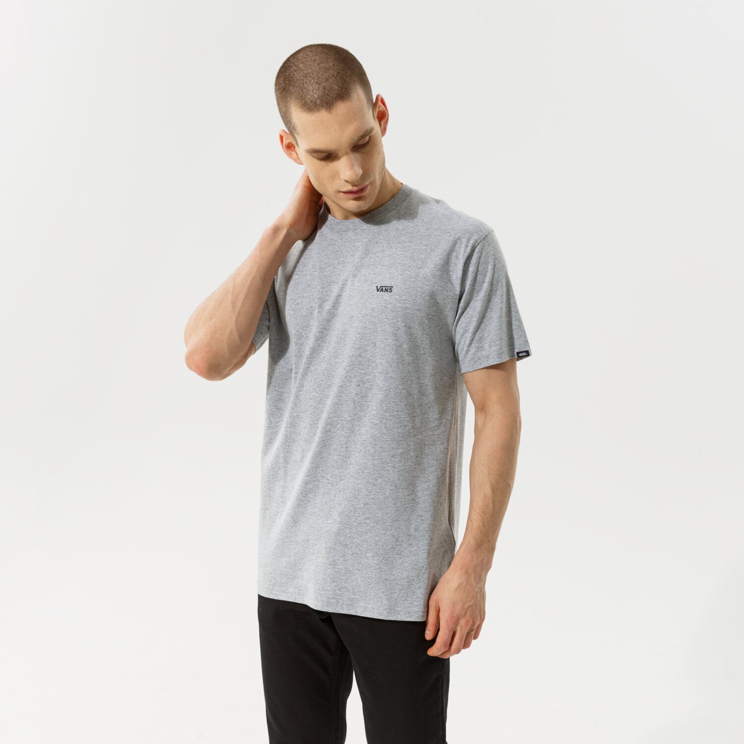 Herren T-Shirt VANS T-SHIRT MN LEFT CHEST LOGO TEE GREY VN0A3CZEATJ1 Grau