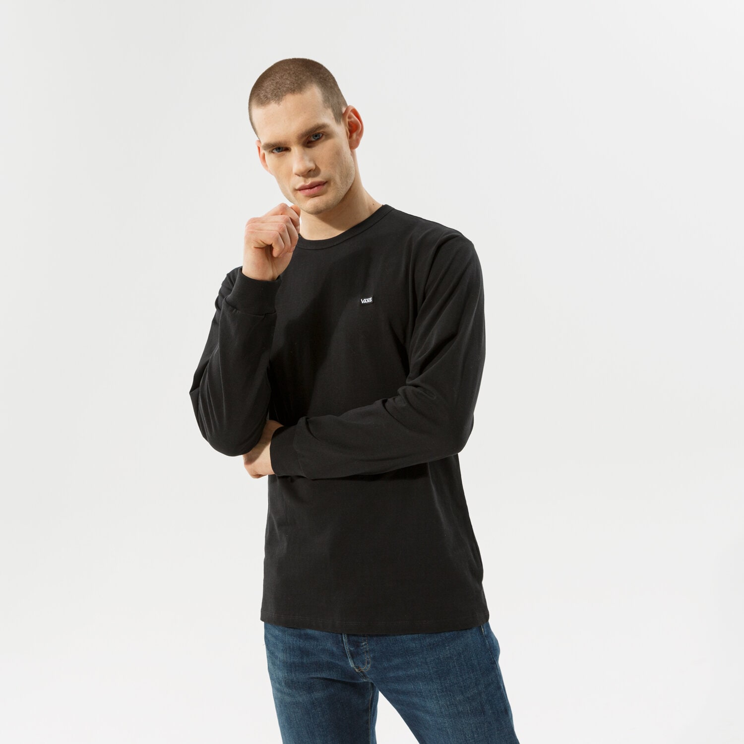 Herren T-Shirt VANS T-SHIRT MN OFF THE WALL CLASSIC LS VN0A4TURBLK1 Schwarz