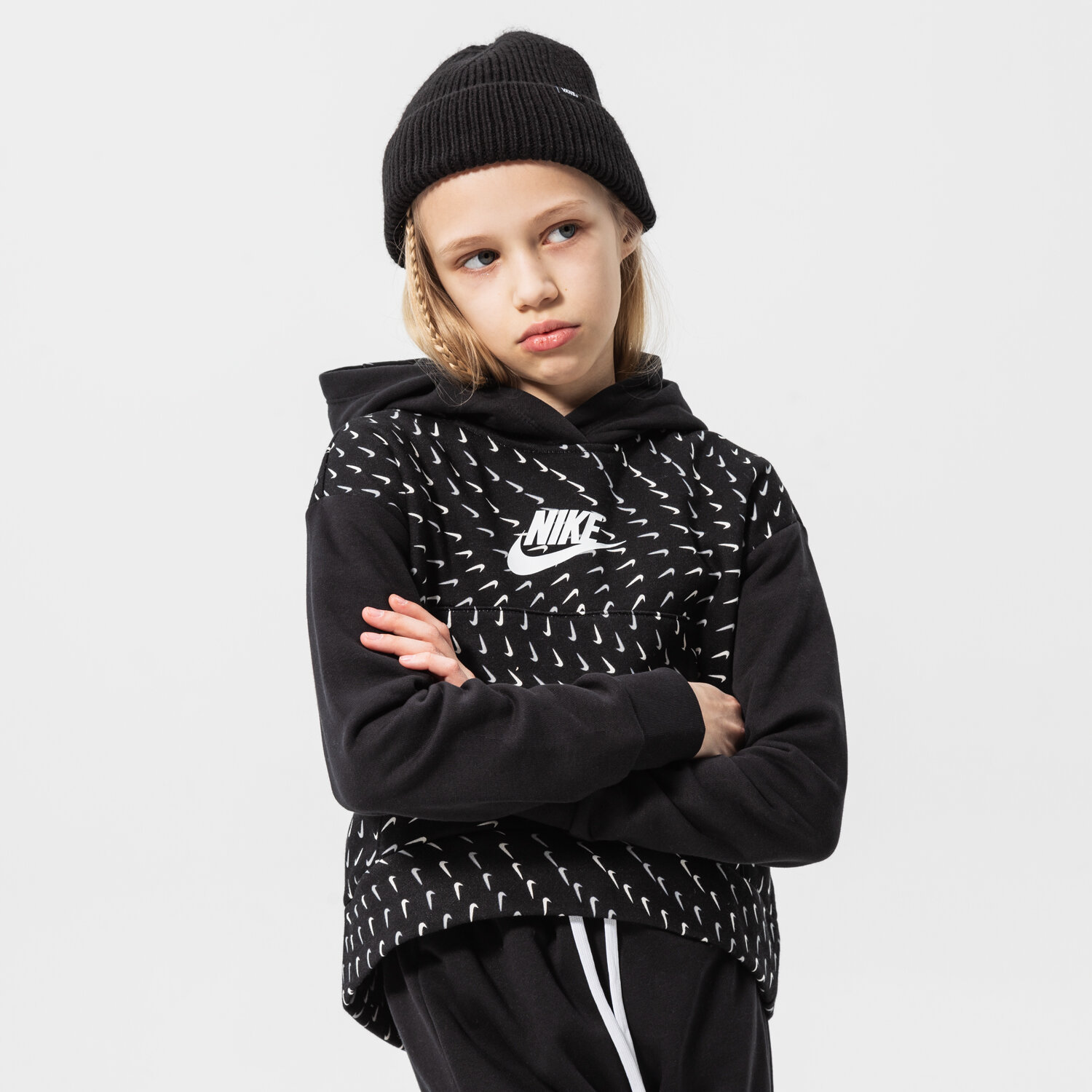 Kinder NIKE HOODIE G NSW FLC AOP HOODIE GIRL DM8231-010 Schwarz