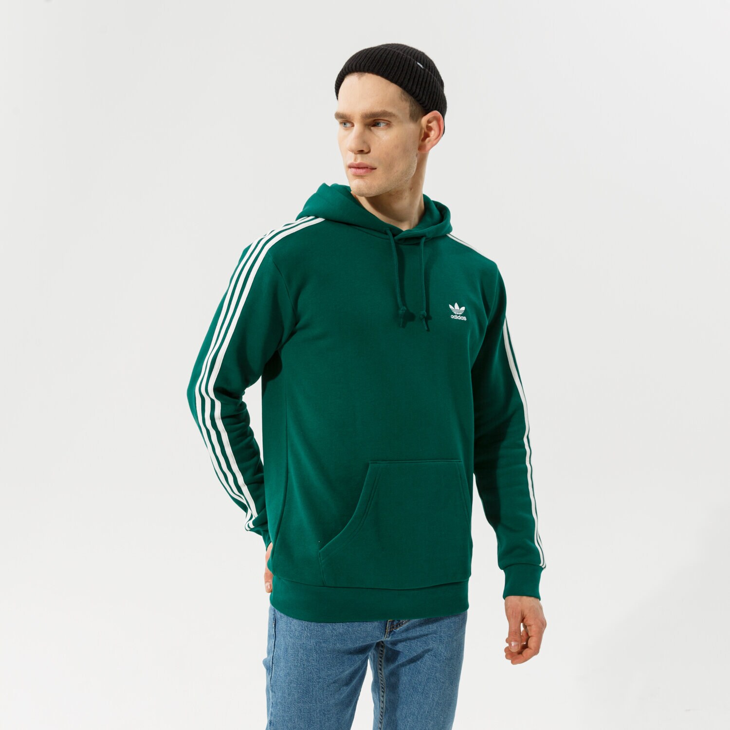 Herren ADIDAS HOODIE 3-STRIPES HOODY HE9475 Grün