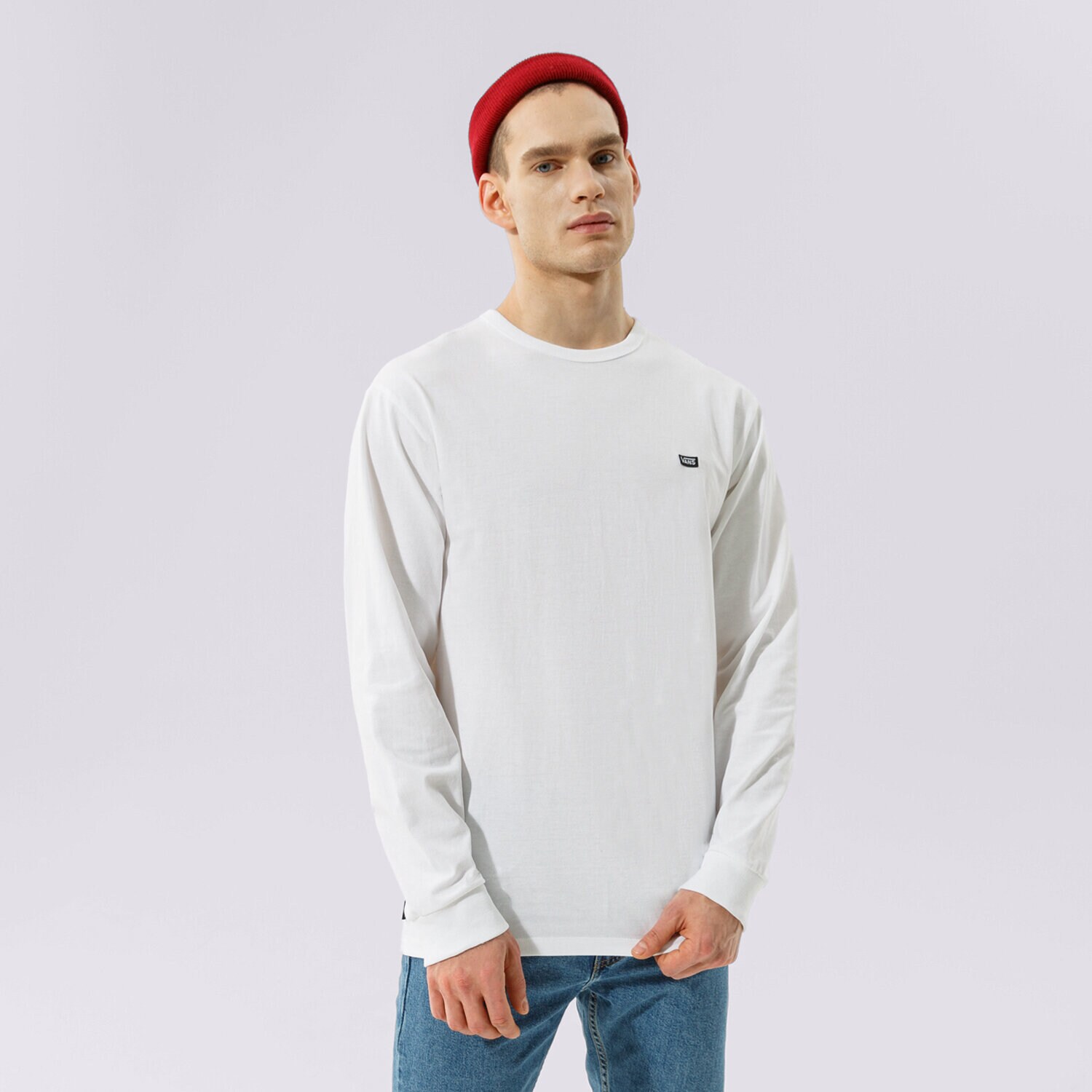 Herren T-Shirt VANS T-SHIRT MN OFF THE WALL CLASSIC LS VN0A4TURWHT1 Weiß