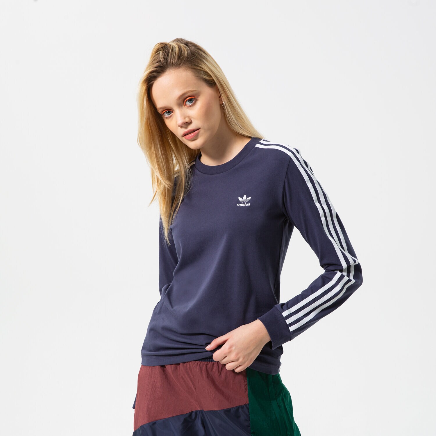 Damen T-Shirt ADIDAS T-SHIRT 3STR LONGSLEEVE HE6877 Dunkelblau