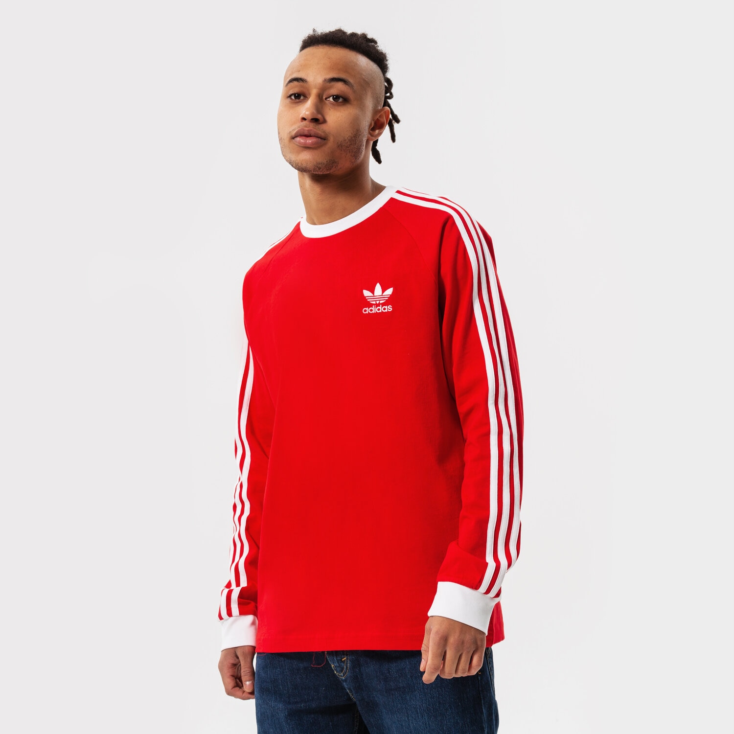 Herren T-Shirt ADIDAS T-SHIRT 3-STRIPES LS T HE9532 Rot