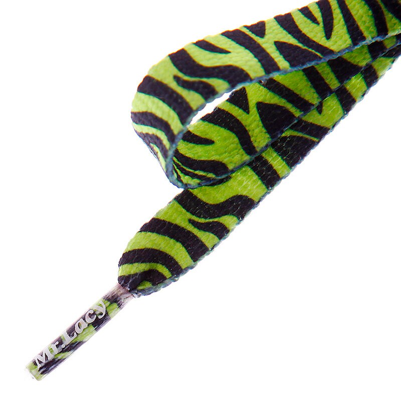 Schuhpflege SCHNÜRSENKEL MR. LACY PRINTIES NEON LIME YELLOW ZEBRA 2000060007696 Grün
