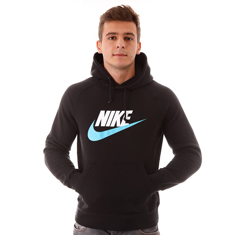 Herren HOODIE NIKE AW77 HOODYLOGO POP 586184012 Schwarz
