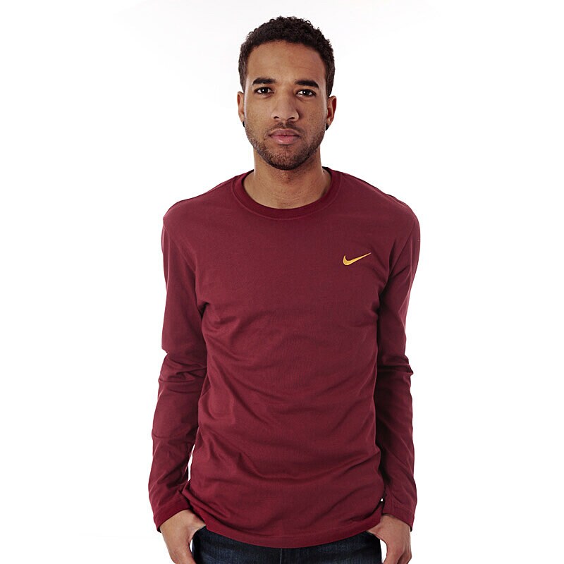 Herren T-Shirt T SHIRT NIKE TEE-LS EMBRDSWOOS H 1 549751677 Dunkelrot