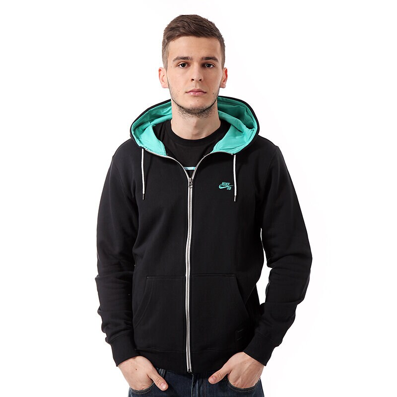 Herren HOODIE NIKE SB ICON FULL  ZIP 618512014 Schwarz