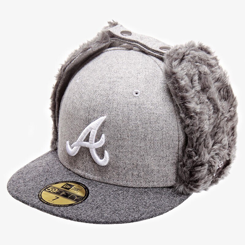 Kinder Mütze NEW ERA BASECAP MELTON DOGEAR ATLANTA BRAVES 10891908 Grau
