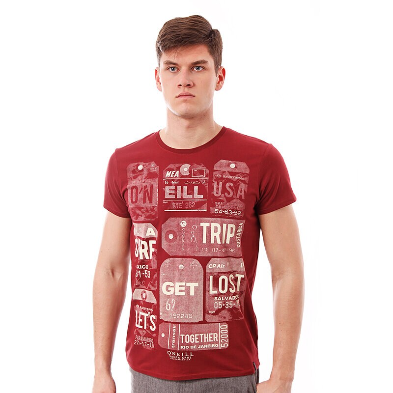 Herren T-Shirt T SHIRT O'NEILL LM ROAD TO RIO NO4 S/SLV TEE 4023363055 Rot