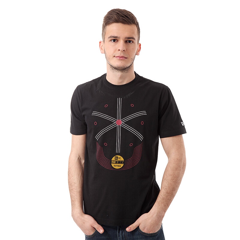 Herren T-Shirt T SHIRT NEW ERA TOP CAP TEE BL K 10996662 Schwarz