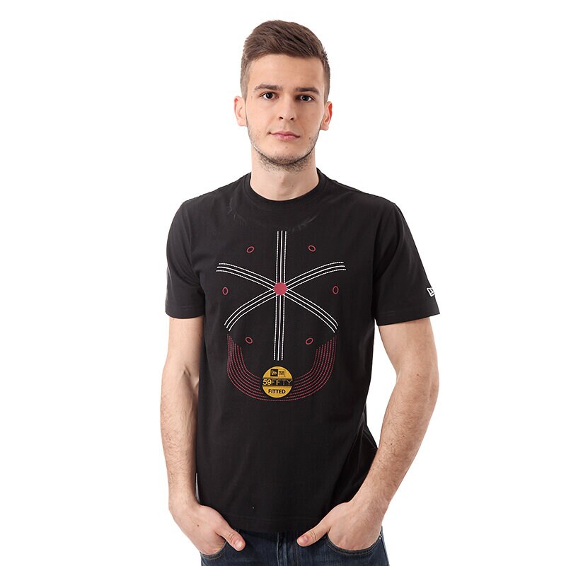 Herren T-Shirt T SHIRT NEW ERA TOP CAP TEE BL K 10996662 Schwarz