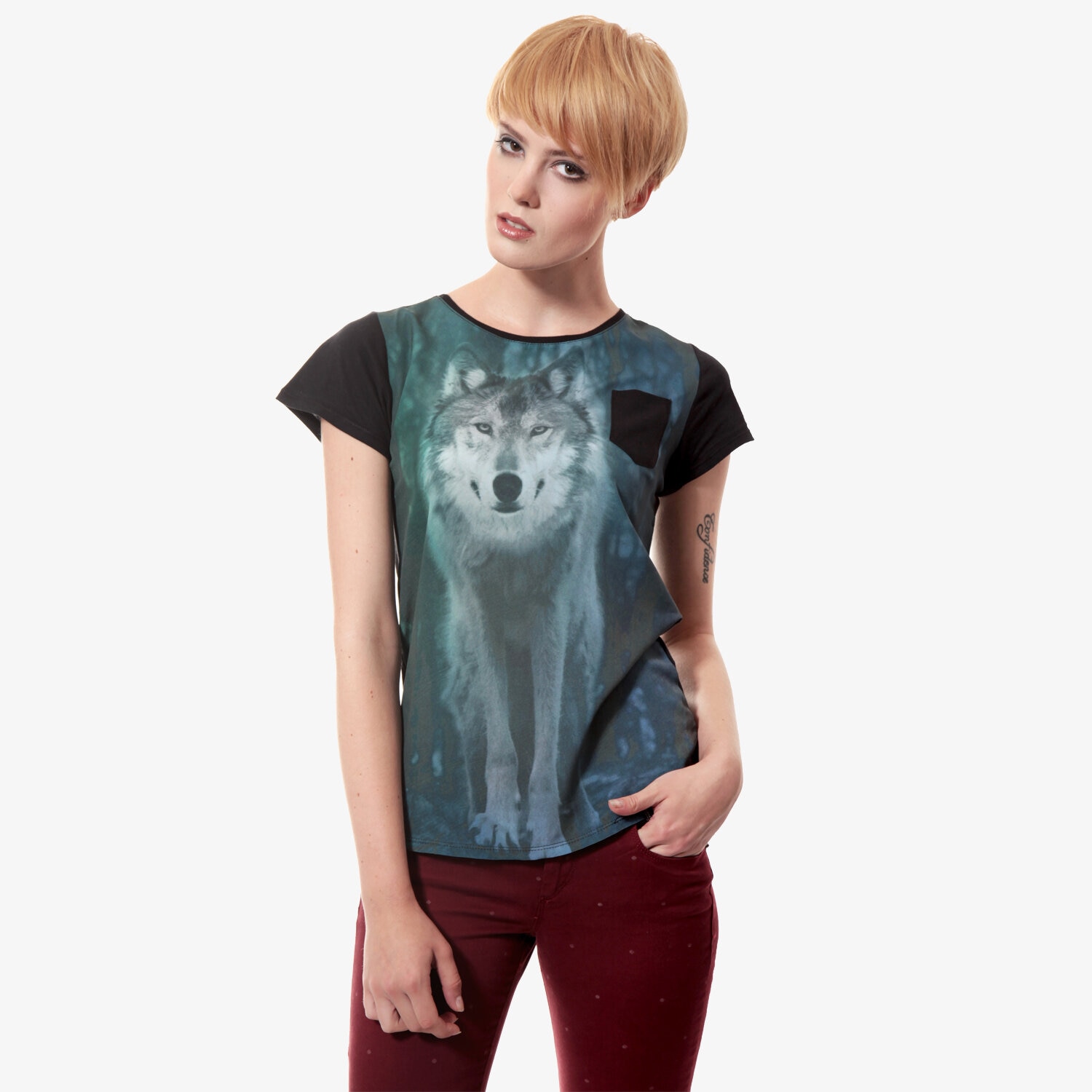 Damen T-Shirt O'NEILL T-SHIRT LW PRINTED 4573119011 Dunkelblau