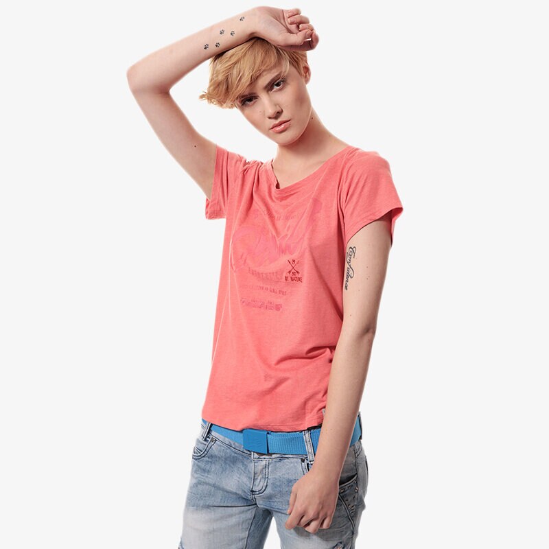 Damen T-Shirt O'NEILL T-SHIRT LW SCRIPT 4573303061 Rot