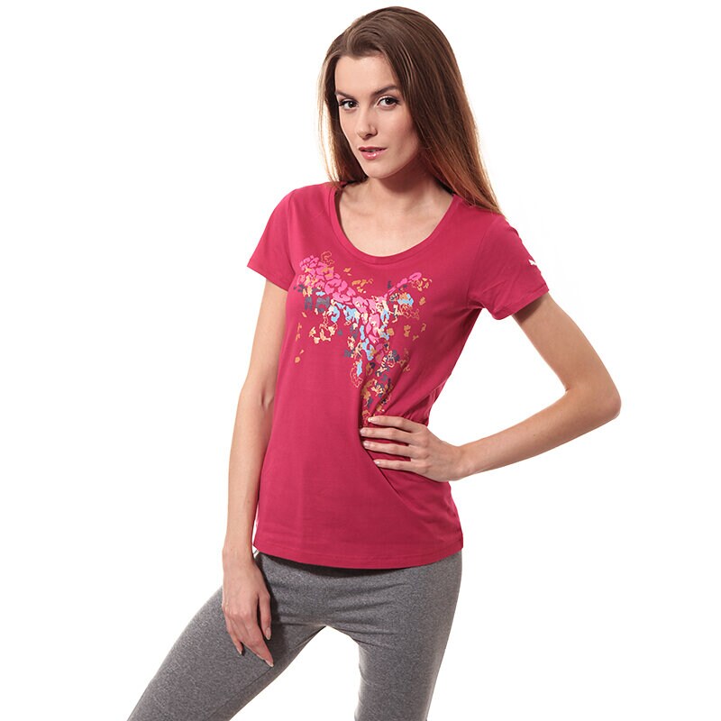 Damen T-Shirt PUMA T-SHIRT FUN GRAPHIC TEE 82992610 Rosa