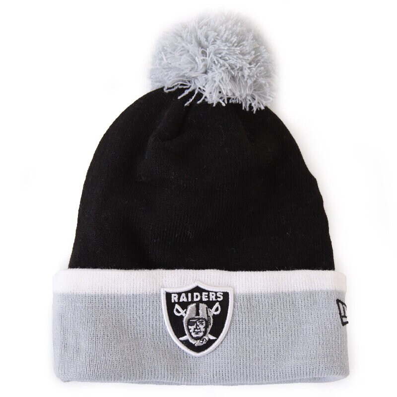 Kinder Mütze NEW ERA MÜTZE TEAM CUFF BOBBLE OAKLAND RAIDERS 80043296 Schwarz