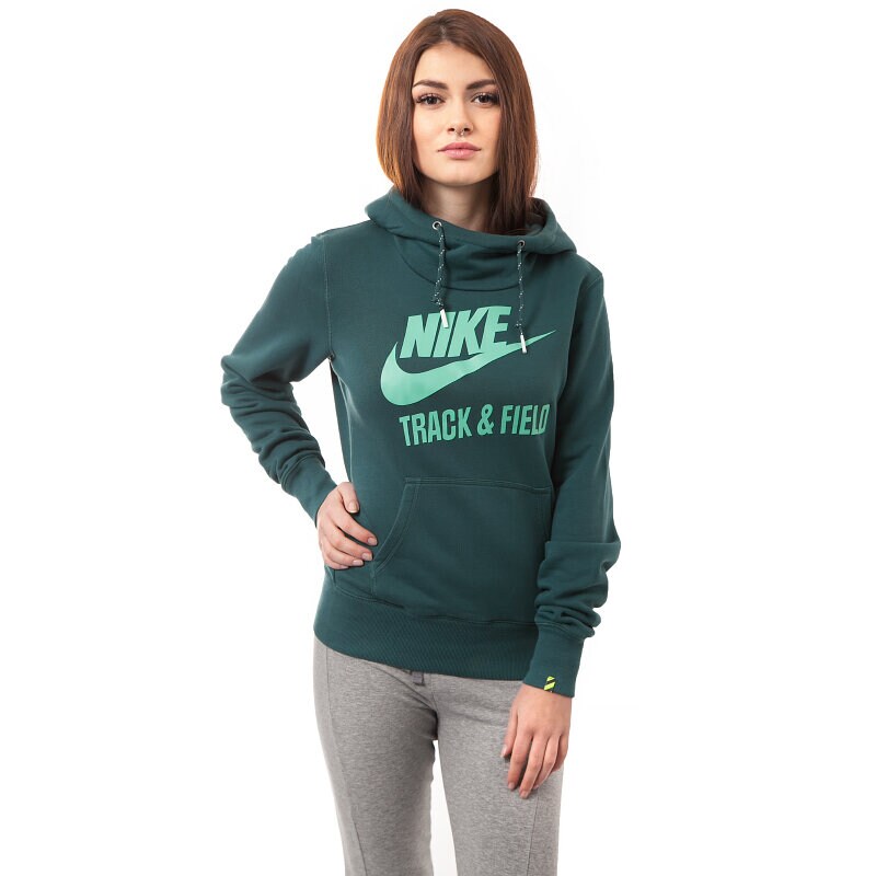 Damen NIKE SWEATSHIRT RU FLY PO FUNNEL HOODY 646521374 Grün