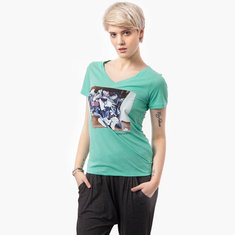 Damen T-Shirt NIKE T-SHIRT TEE-MID V GIRL PROBLEMS 644488305 Grün