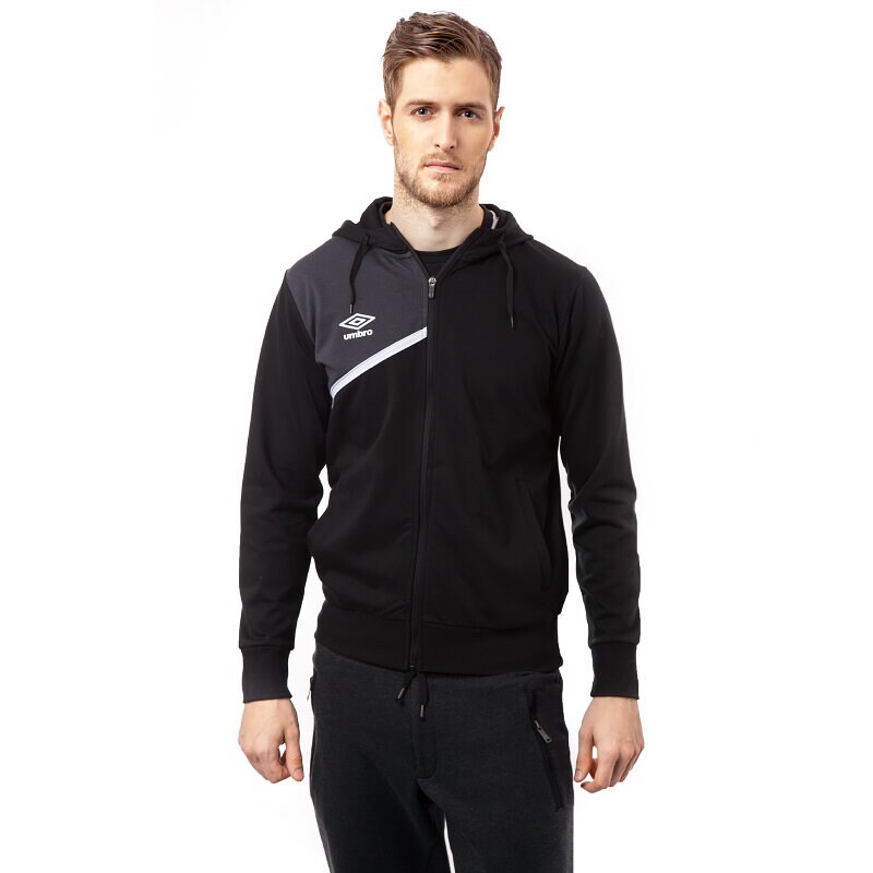 Herren UMBRO SWEATSHIRT HOODED FULL ZIP JACKET 62963UC44 Schwarz
