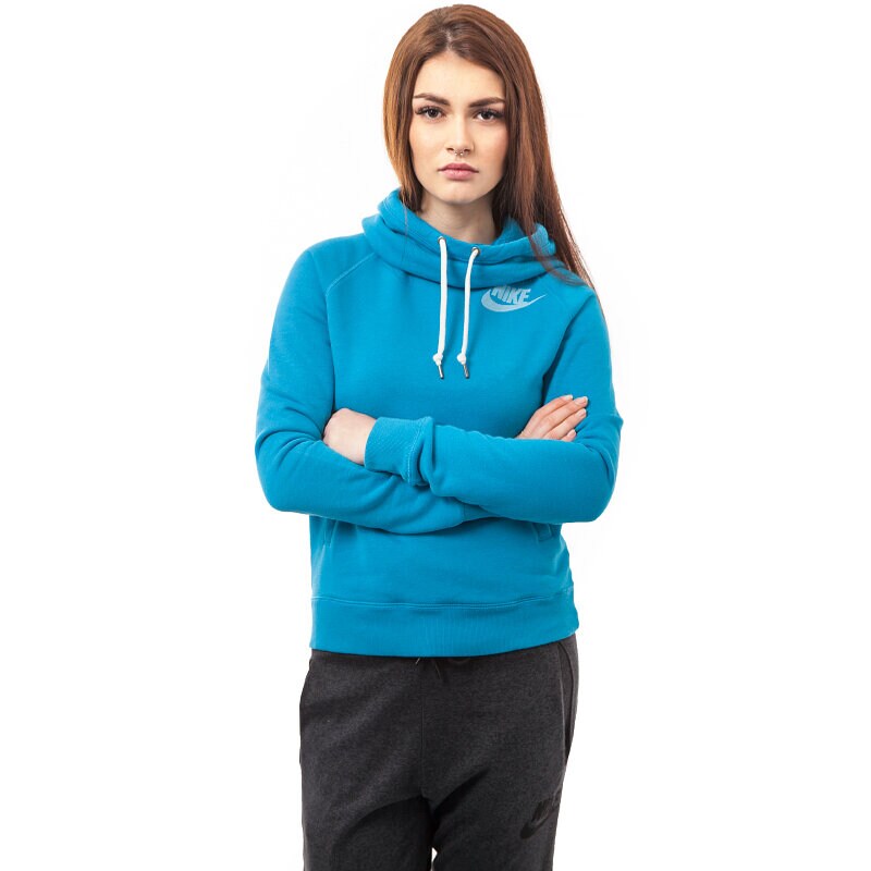 Damen NIKE SWEATSHIRT RALLY FUNNEL NECK HOODY 574414413 Blau