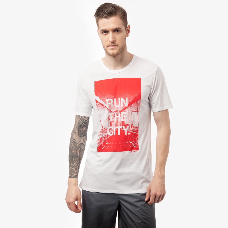 Herren T-Shirt NIKE T-SHIRT RUN THE CITY TEE 659446100 Weiß