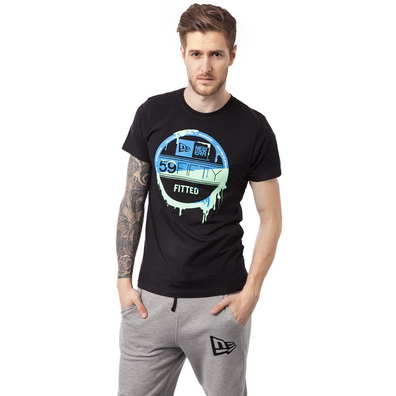 Herren T-Shirt NEW ERA T-SHIRT VISOR STICKY 11136456 Schwarz