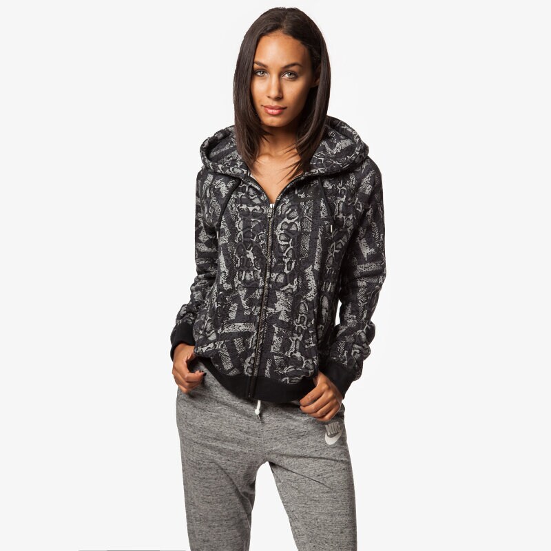 Damen NIKE SWEATSHIRT RALLY FZ HOODY-AOP 678381092 Grau
