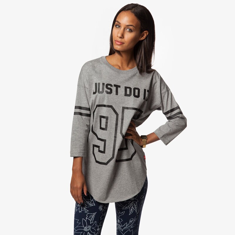 Damen T-Shirt NIKE T-SHIRT 3/4 LENGTH GRAPHIC TOP-95 726343091 Grau