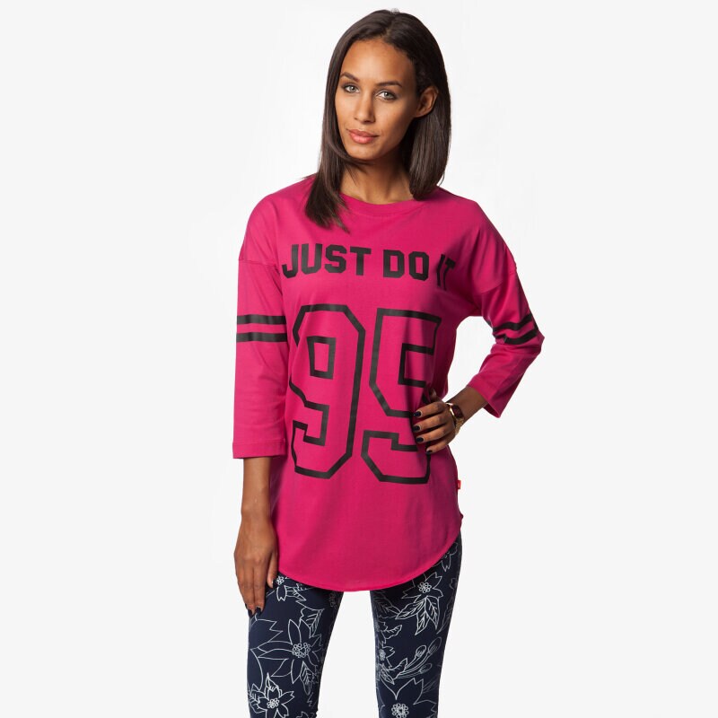 Damen T-Shirt NIKE T-SHIRT 3/4 LENGTH GRAPHIC TOP-95 726343607 Rosa