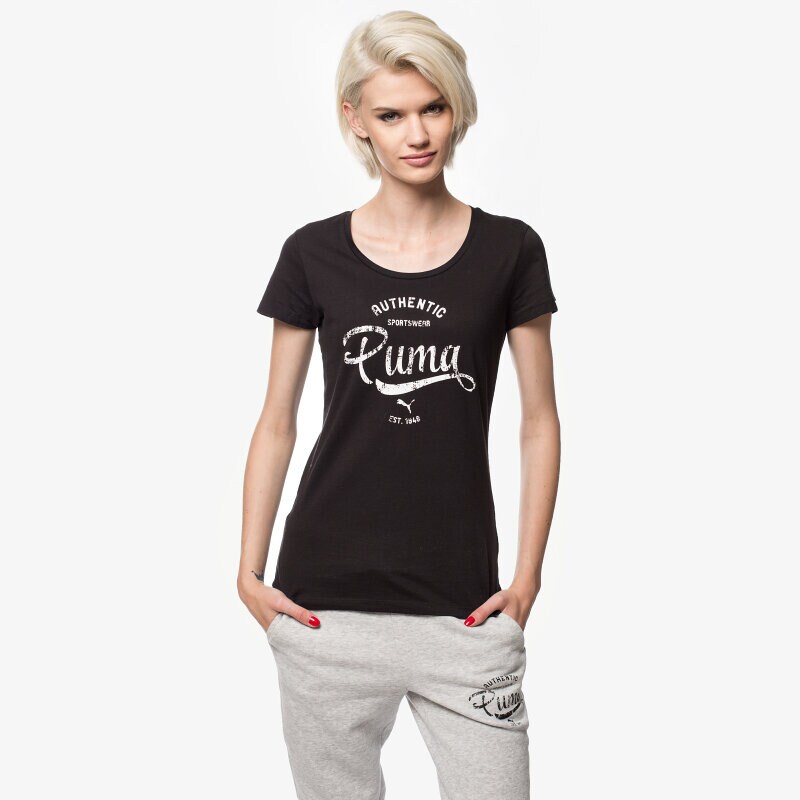 Damen T-Shirt PUMA T-SHIRT STYLE PERSONAL BEST ATHL TEE 83433901 Schwarz