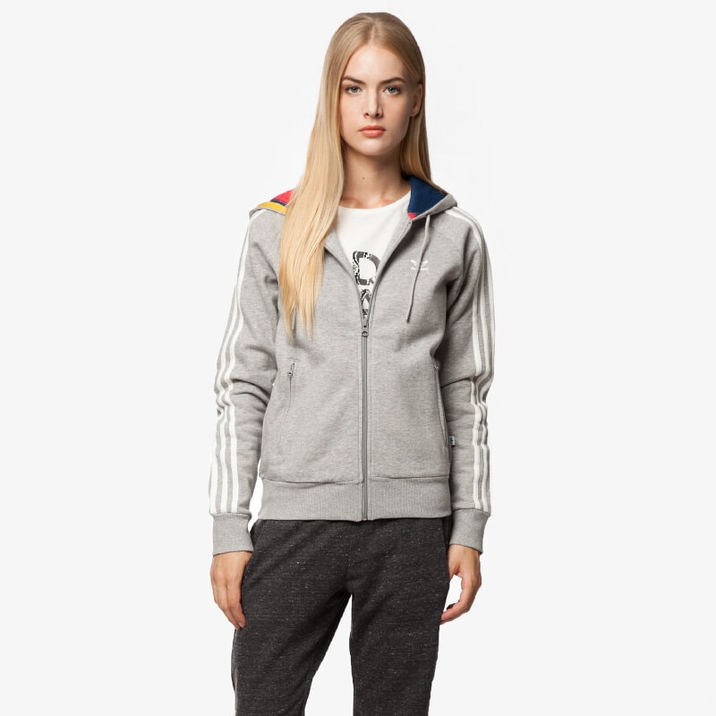 Damen ADIDAS SWEATSHIRT HOODED FLOCK FL AB2097 Grau