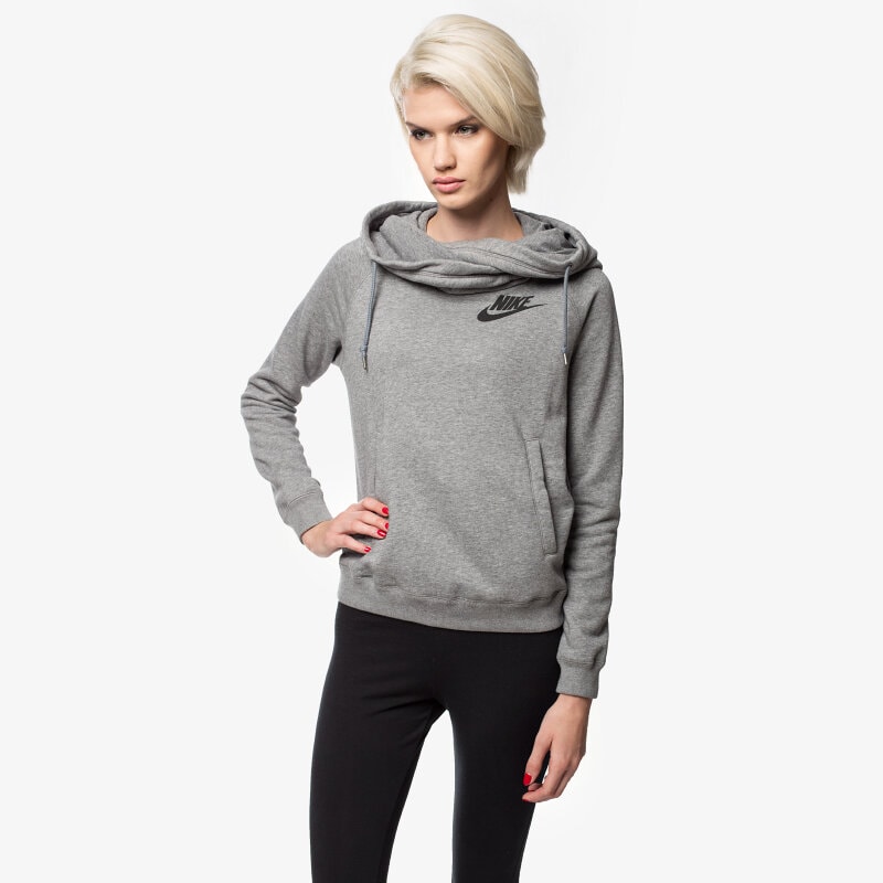 Damen NIKE SWEATSHIRT RALLY FUNNEL NECK HOODY 683776091 Grau