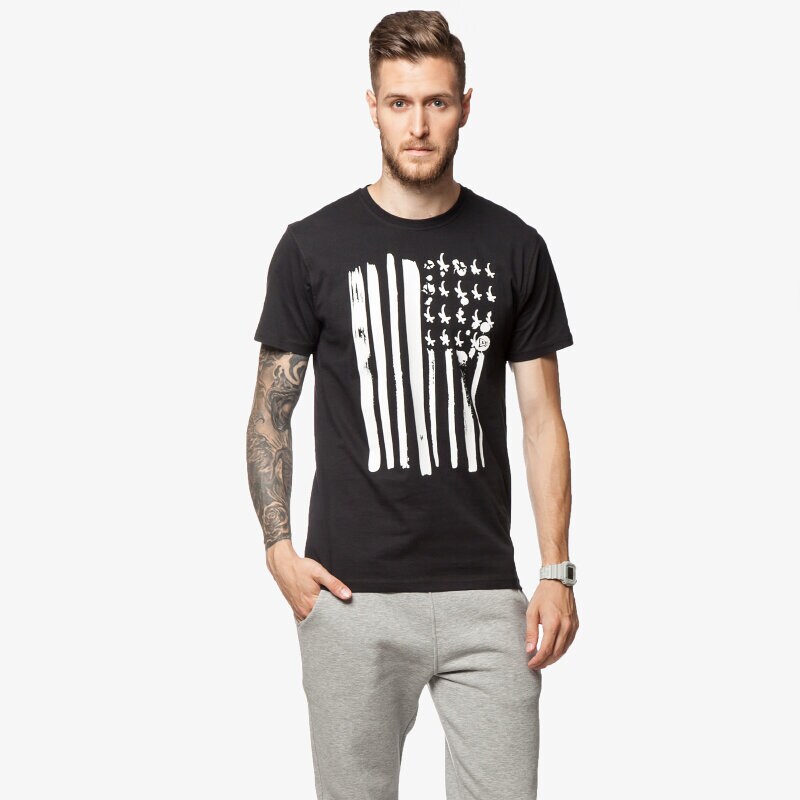 Herren T-Shirt NEW ERA T-SHIRT SA FLAG TAG TE 11159269 Schwarz