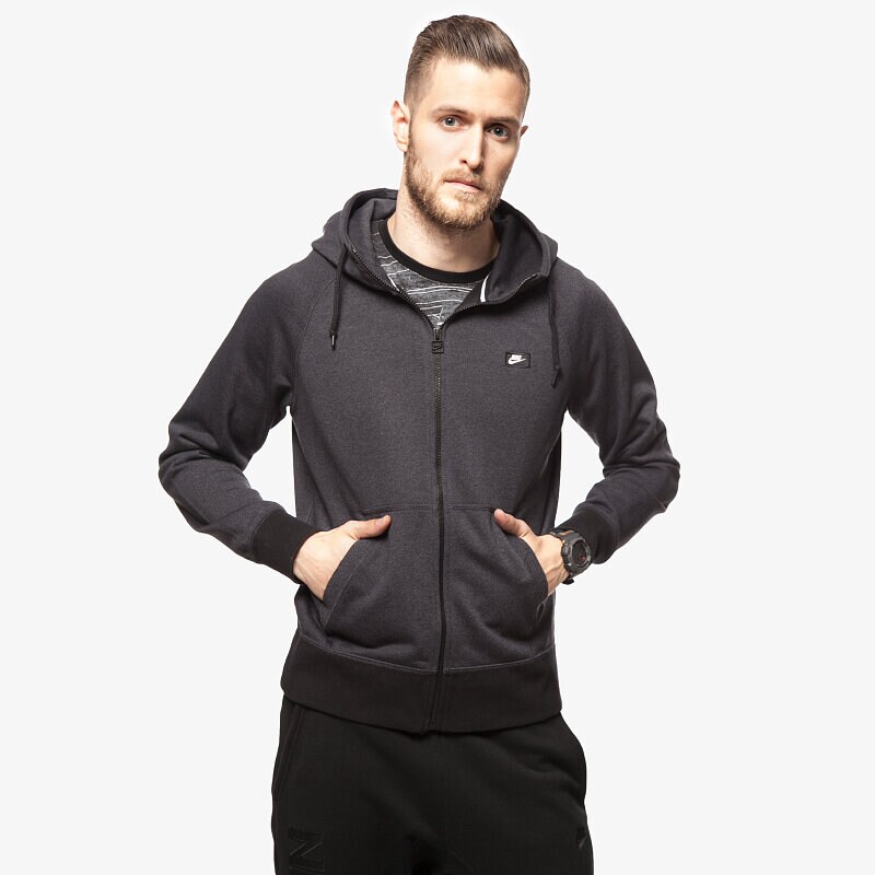 Herren NIKE SWEATSHIRT AW77 FT FZ HOODY SHOEBOX 678560060 Grau